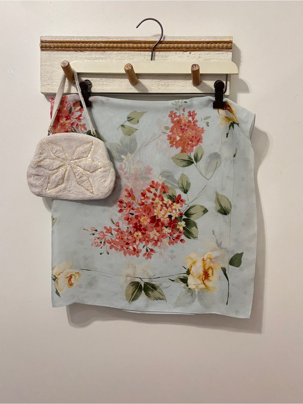 Silk Pastel Floral Scarf